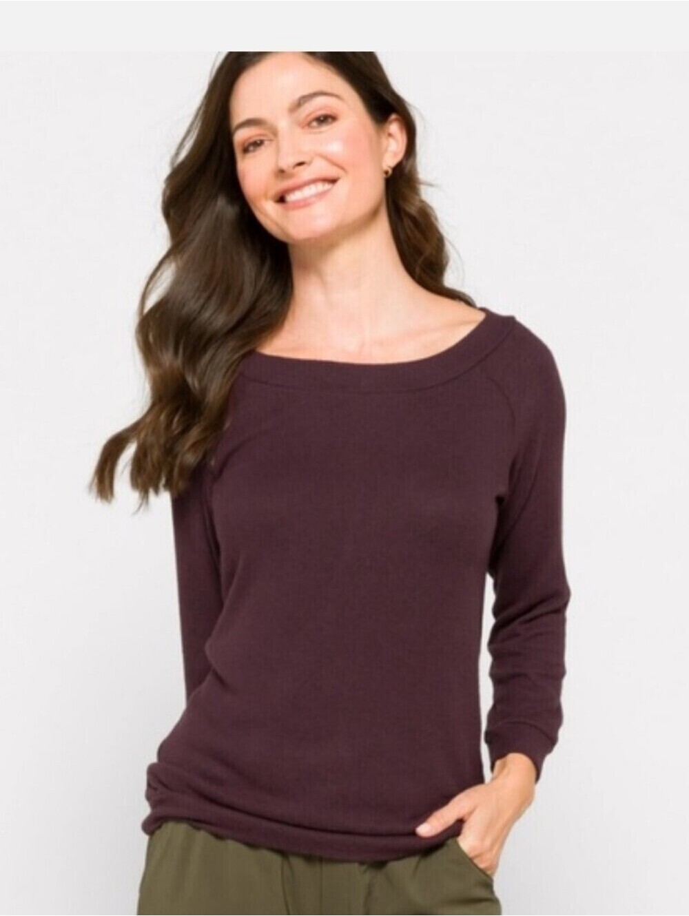 Market & Spruce Scoop-Neck Sweater in Plum
